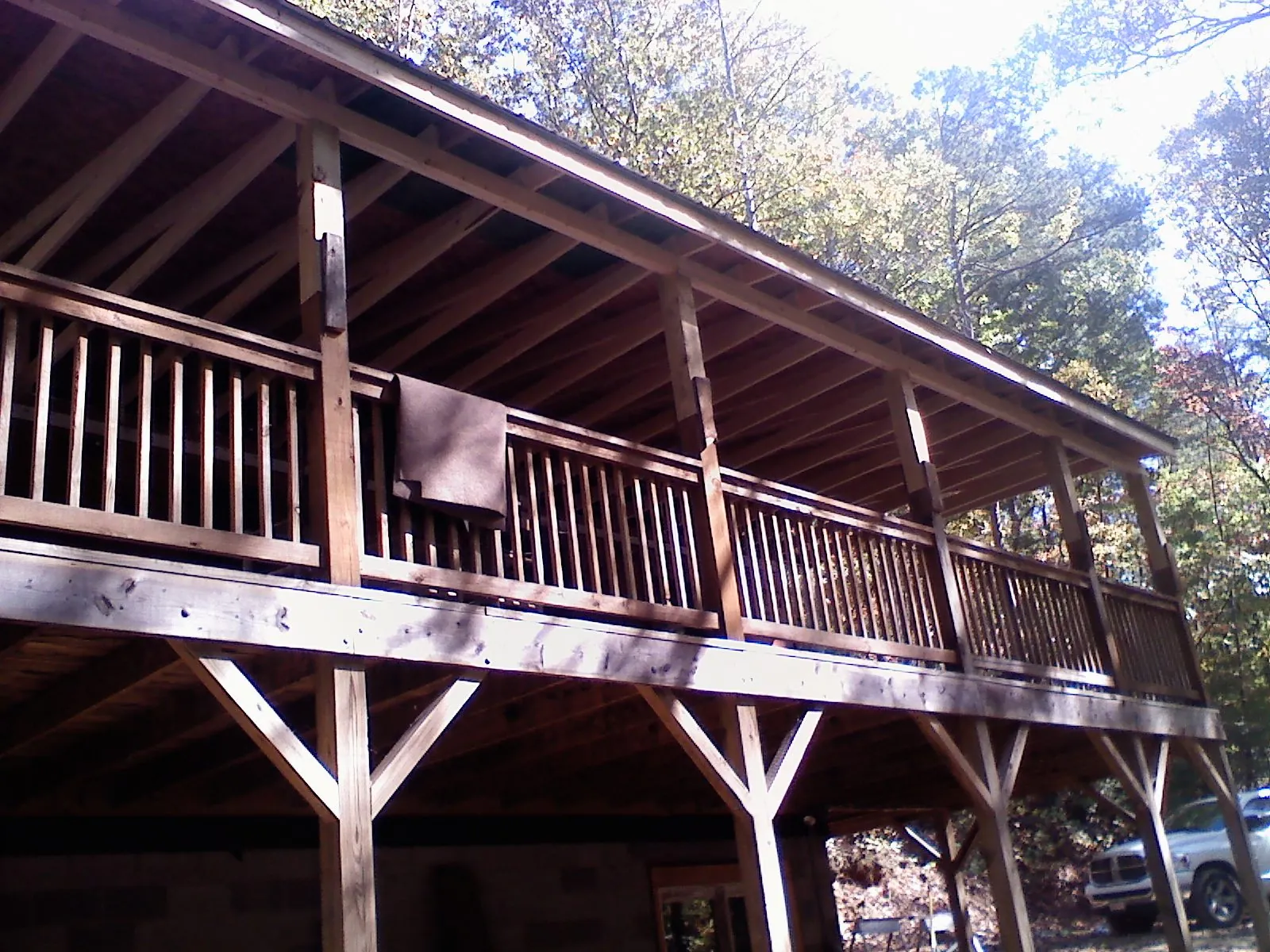 Timber framing under a new elevated porch and deck — Roof Leak Repair in Jarrell by Roofing Brothers